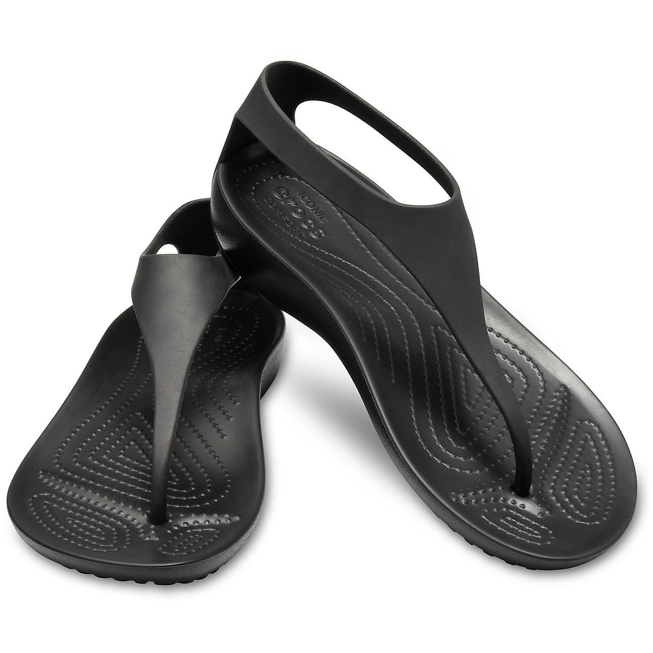 CROCS SERENA FLIP BLACK/BLACK - getset-footwear.myshopify.com