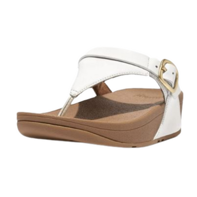 FITFLOP Lulu Adjustable Leather Toe-Post Sandals - White