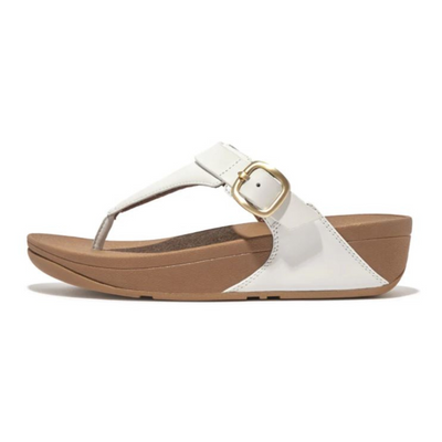 FITFLOP Lulu Adjustable Leather Toe-Post Sandals - White