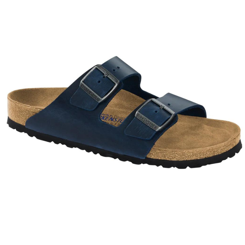 BIRKENSTOCK  Arizona Oiled Leather Soft Footbed Regular - Blue