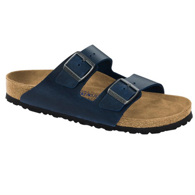 BIRKENSTOCK  Arizona Oiled Leather Soft Footbed Regular - Blue