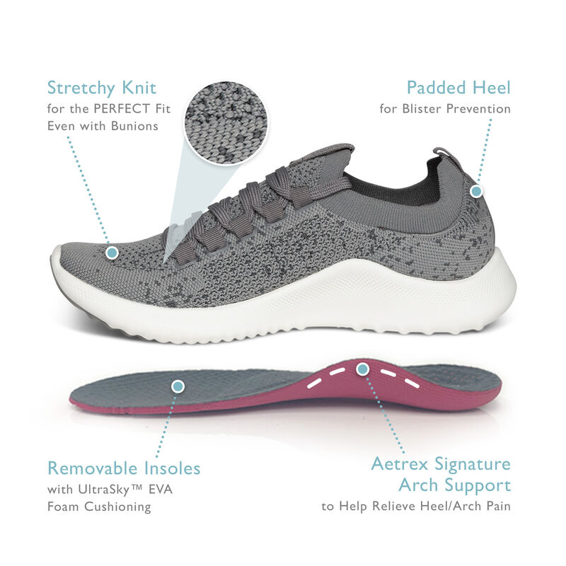 AETREX  Carly Lace Up - Grey