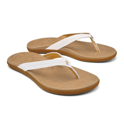 OLUKAI Honu Womens - Bright White/Golden Sand