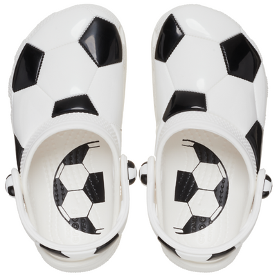 CROCS Classic Clog Toddlers Soccer Ball - White/Black