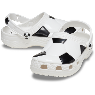 CROCS Classic Clog Toddlers Soccer Ball - White/Black