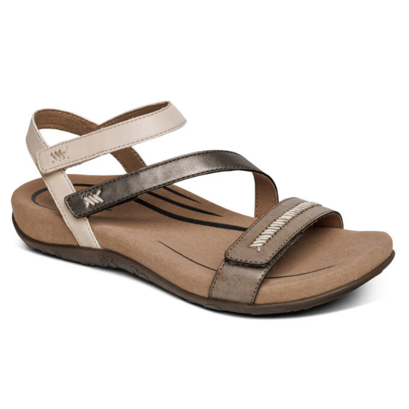 AETREX Gabby Adjustable Quarter Strap - Stone Multi