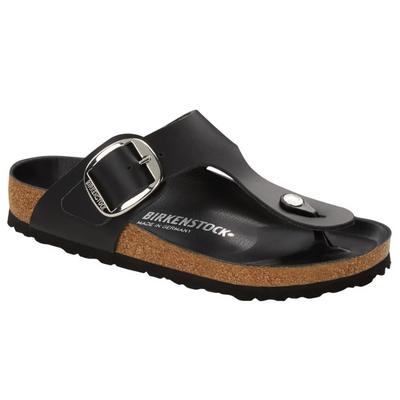BIRKENSTOCK  Gizeh Big Buckle Smooth Leather  Regular - Black