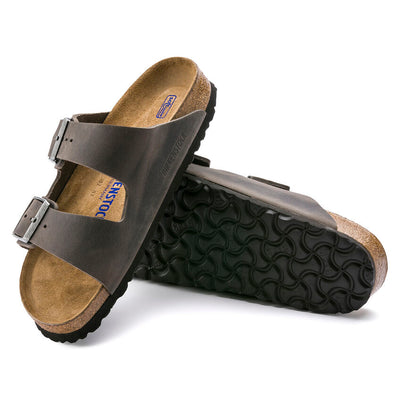 BIRKENSTOCK  Arizona Oiled Leather Soft Footbed Regular - Iron