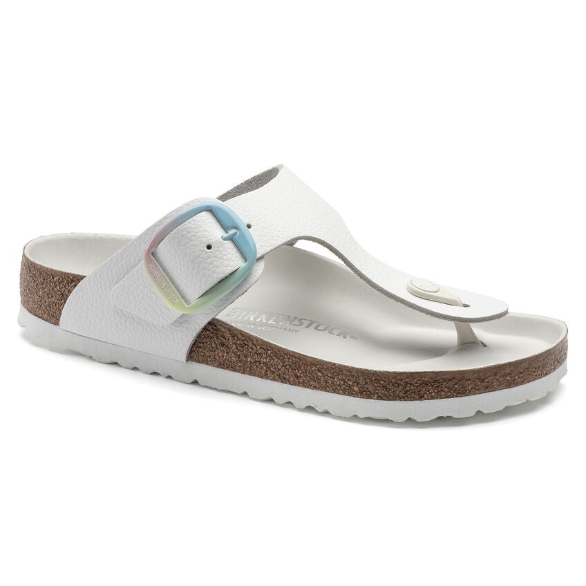 BIRKENSTOCK  Gizeh Big Buckle Smooth Leather Regular -  Ombre White