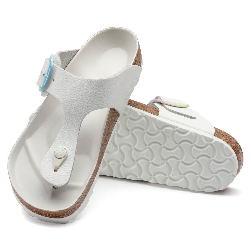 BIRKENSTOCK  Gizeh Big Buckle Smooth Leather Regular -  Ombre White
