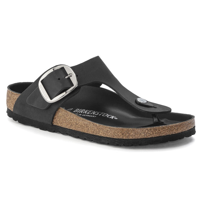 BIRKENSTOCK Gizeh Big Buckle Oiled Leather Regular - Black
