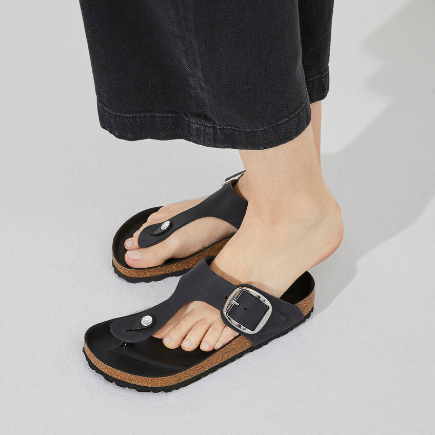 BIRKENSTOCK Gizeh Big Buckle Oiled Leather Regular - Black