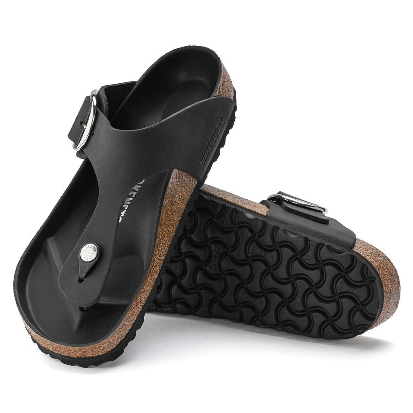 BIRKENSTOCK Gizeh Big Buckle Oiled Leather Regular - Black
