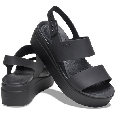CROCS BROOKLYN LOW WEDGE BLACK/BLACK - getset-footwear.myshopify.com