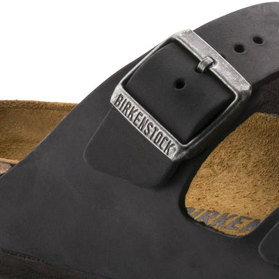 BIRKENSTOCK ARIZONA BLACK OILED LEATHER REGULAR - getset-footwear.myshopify.com