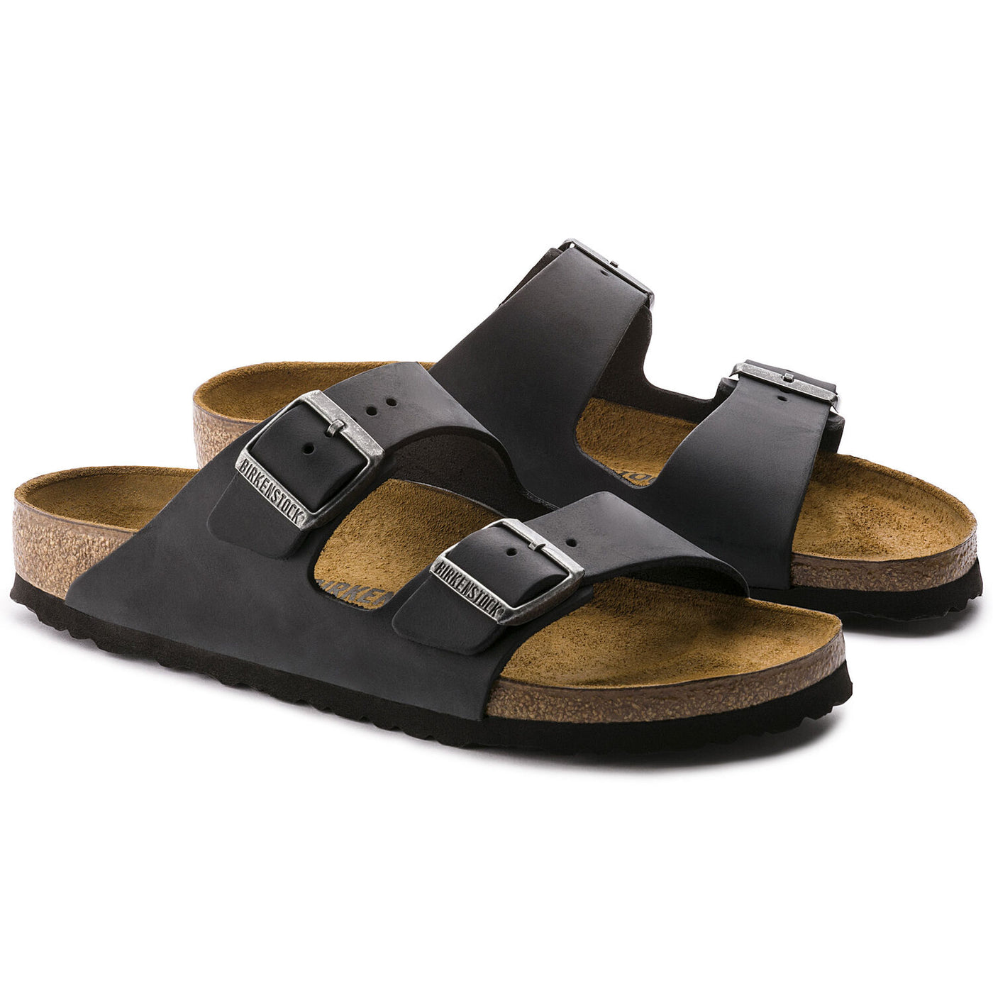 BIRKENSTOCK ARIZONA BLACK OILED LEATHER REGULAR - getset-footwear.myshopify.com