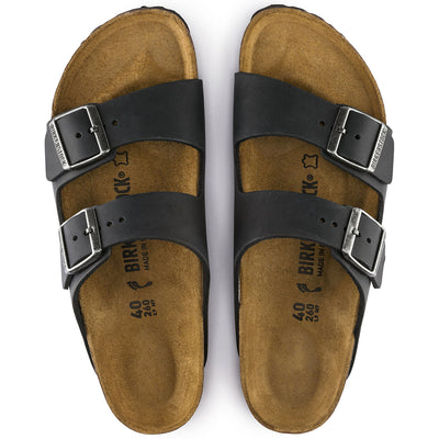 BIRKENSTOCK ARIZONA BLACK OILED LEATHER REGULAR - getset-footwear.myshopify.com