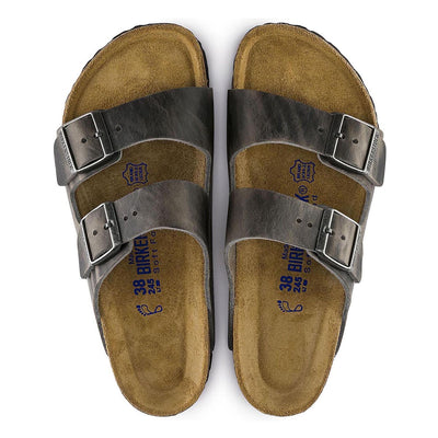 BIRKENSTOCK ARIZONA IRON OILED LEATHER REGULAR SOFT FOOTBED - getset-footwear.myshopify.com