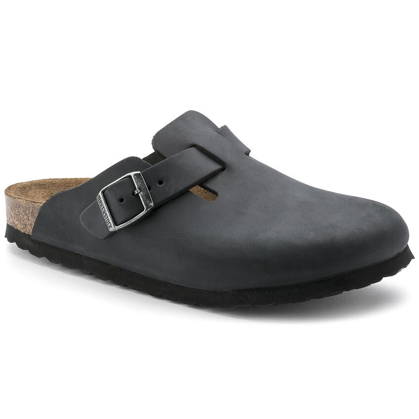 BIRKENSTOCK Boston Oiled Leather Narrow - Black
