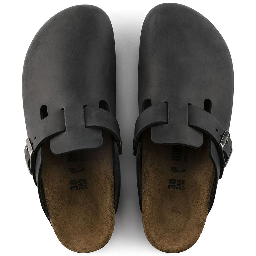 BIRKENSTOCK Boston Oiled Leather Narrow Black – Zilba Footwear