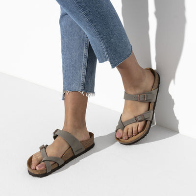 BIRKENSTOCK MAYARI NUBUK STONE BIRKO FLOR REGULAR - getset-footwear.myshopify.com