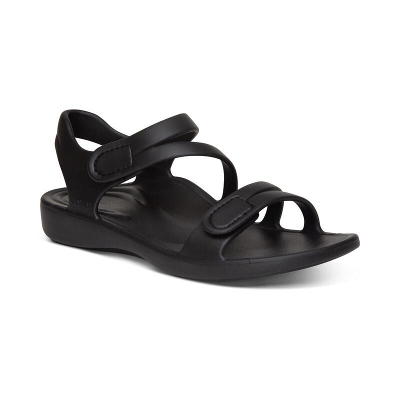 AETREX JILLIAN SPORT WATER FRIENDLY SANDAL BLACK - getset-footwear.myshopify.com