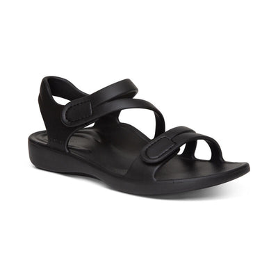 AETREX JILLIAN SPORT WATER FRIENDLY SANDAL BLACK - getset-footwear.myshopify.com