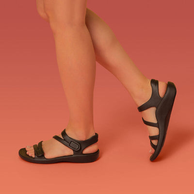 AETREX JILLIAN SPORT WATER FRIENDLY SANDAL BLACK - getset-footwear.myshopify.com