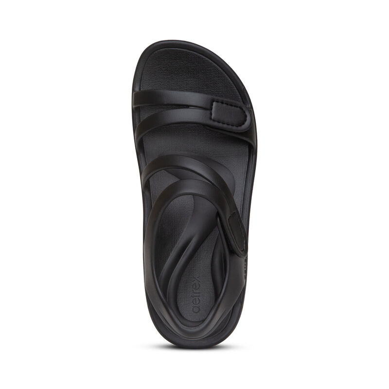AETREX JILLIAN SPORT WATER FRIENDLY SANDAL BLACK - getset-footwear.myshopify.com