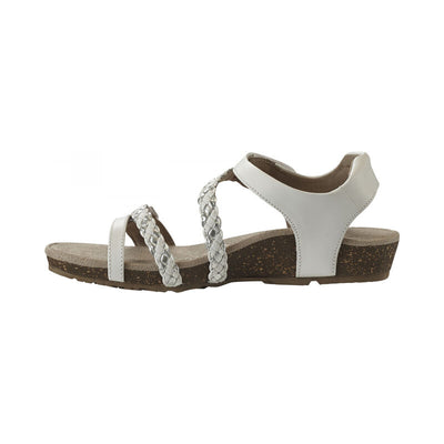 AETREX JILLIAN BRAIDED QUARTER STRAP WHITE - getset-footwear.myshopify.com