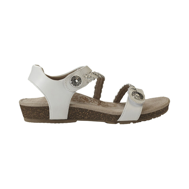 AETREX JILLIAN BRAIDED QUARTER STRAP WHITE - getset-footwear.myshopify.com