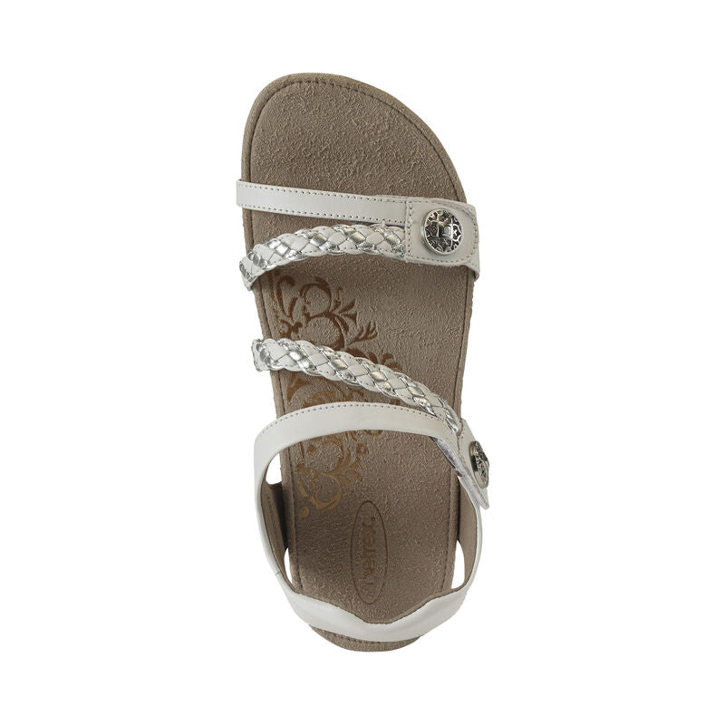 AETREX JILLIAN BRAIDED QUARTER STRAP WHITE - getset-footwear.myshopify.com