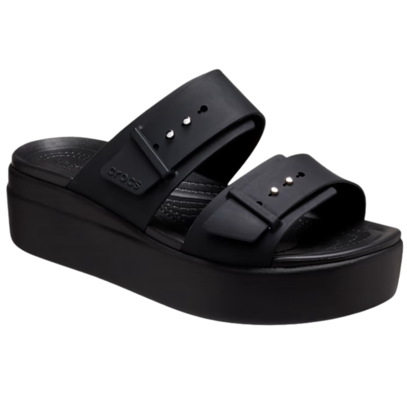 CROCS Brooklyn Buckle Low Wedge - Black
