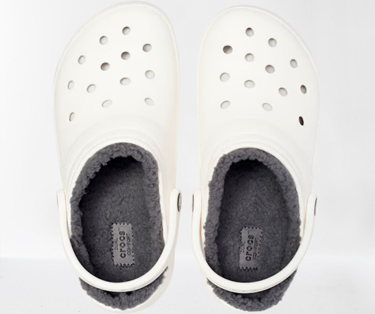 CROCS  Classic Lined Clog - White/Grey