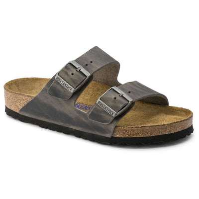 BIRKENSTOCK ARIZONA IRON OILED LEATHER REGULAR SOFT FOOTBED - getset-footwear.myshopify.com