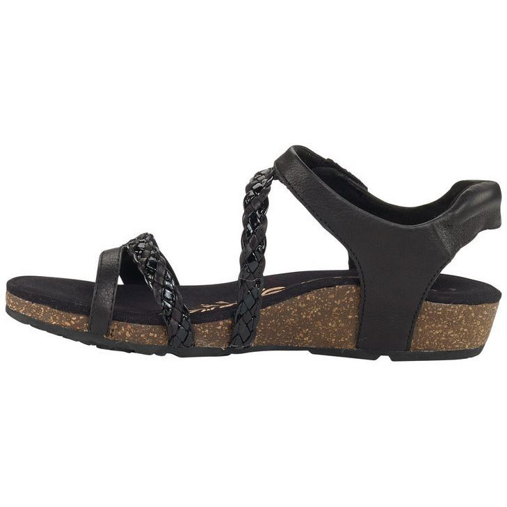 AETREX JILLIAN BRAIDED QUARTER STRAP BLACK - getset-footwear.myshopify.com