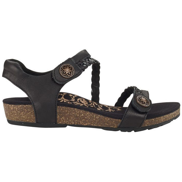 AETREX JILLIAN BRAIDED QUARTER STRAP BLACK - getset-footwear.myshopify.com