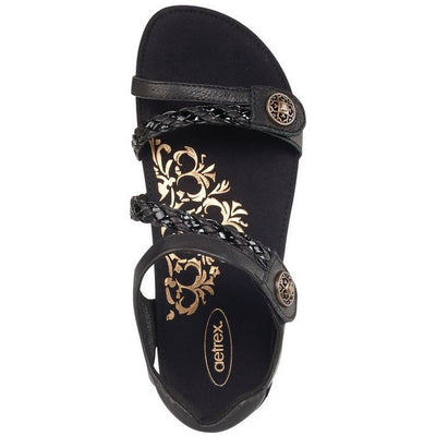 AETREX JILLIAN BRAIDED QUARTER STRAP BLACK - getset-footwear.myshopify.com