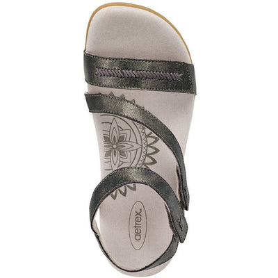 AETREX GABBY ADJUSTABLE QUARTER STRAP PEWTER - getset-footwear.myshopify.com